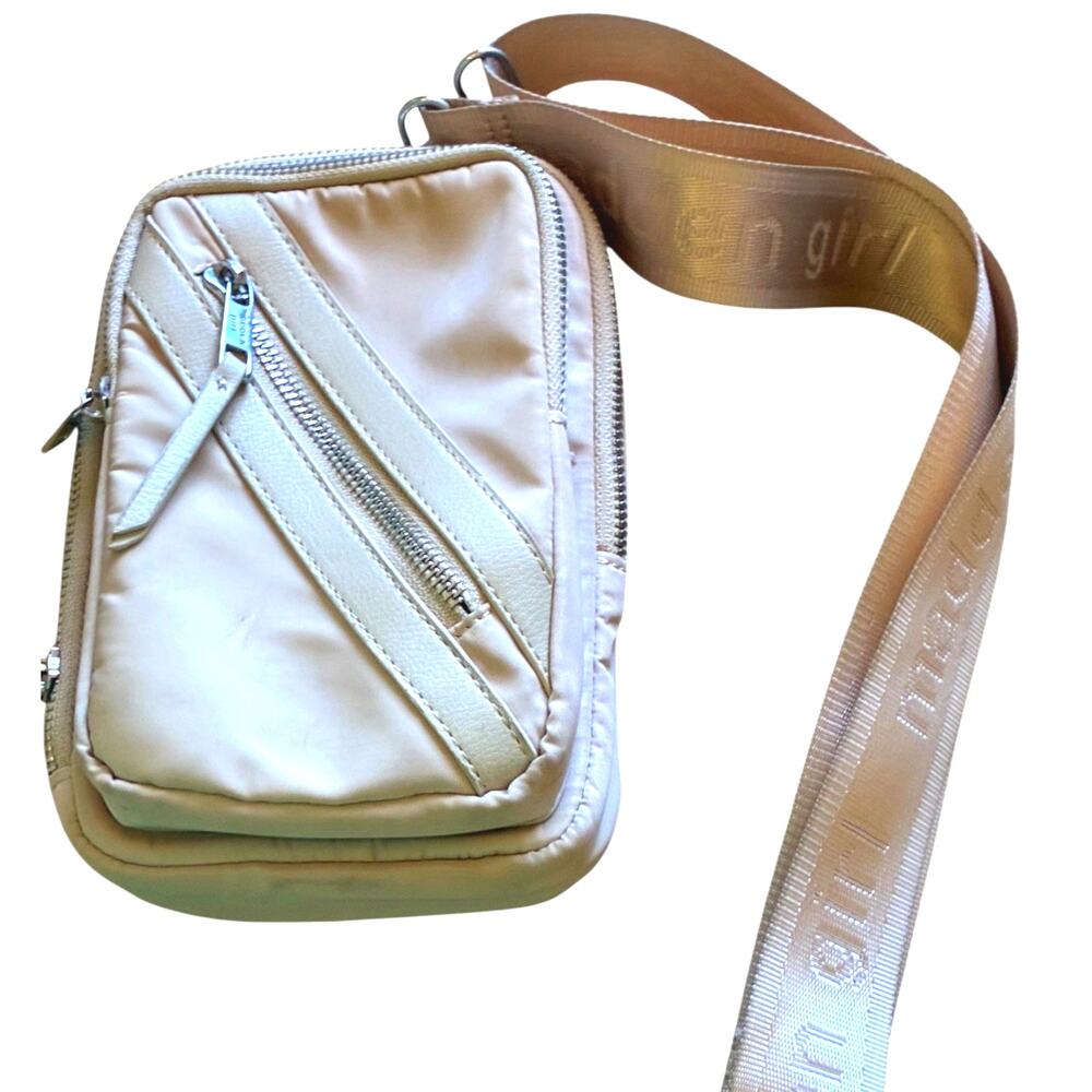 STEVE MADDEN Beige NYLON BELT Camera BAG SLING CROSSBODY Phone Mini Backpack